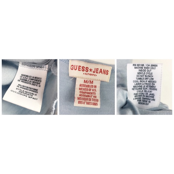 Vintage Guess Top Asymmetrical Gray Blue Tie - Picture 3 of 5